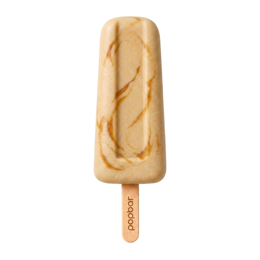 Butterscotch Swirl gelato pop on a stick from Popbar, hand-crafted in New York City