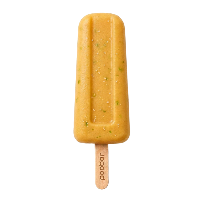 Mango Lime (Margarita) sorbetto pop on a stick from Popbar, hand-crafted in New York City