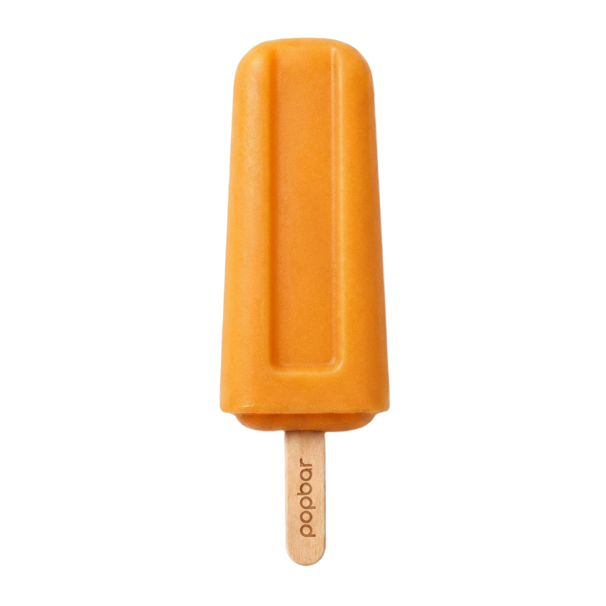 Orange sorbetto pop on a stick from Popbar, hand-crafted in New York City
