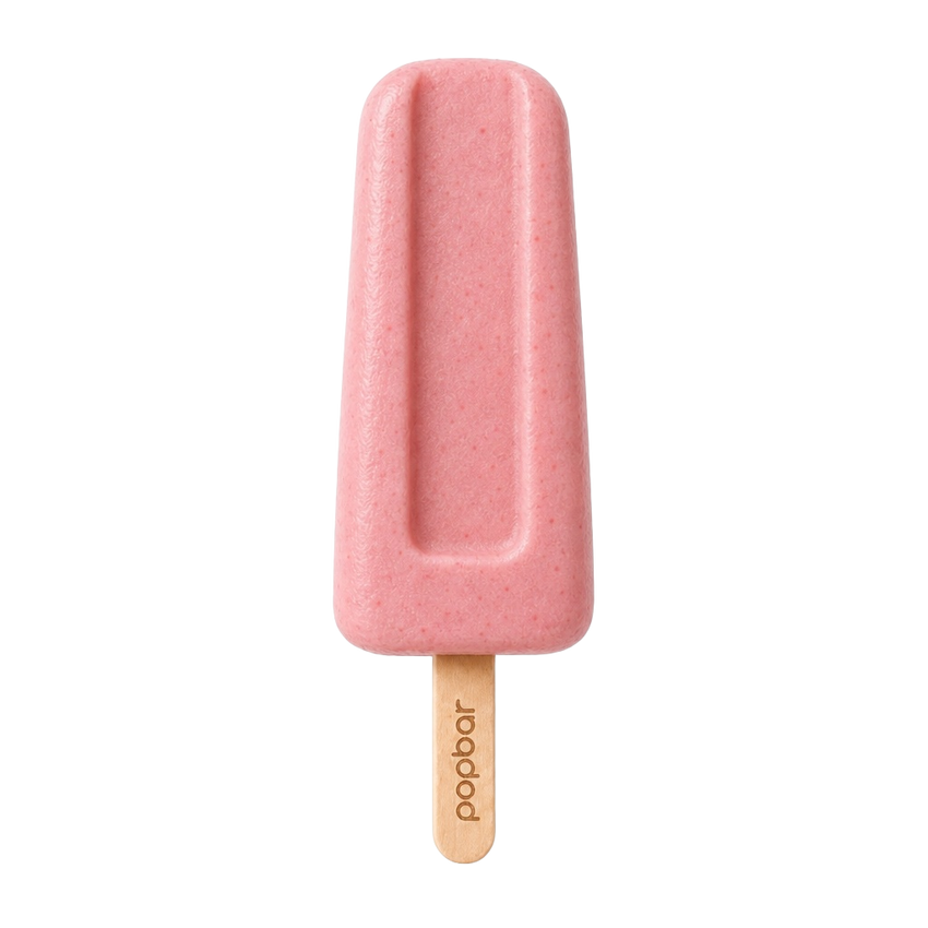 Strawberry gelato pop on a stick from Popbar, hand-crafted in New York City