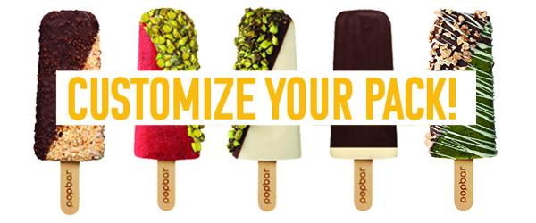 Assortment of customized gelato on a stick