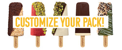 Assortment of gelato pops that are topped and dipped to your liking!