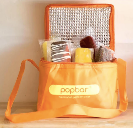 Popbar insluated thermal bag filled with pops